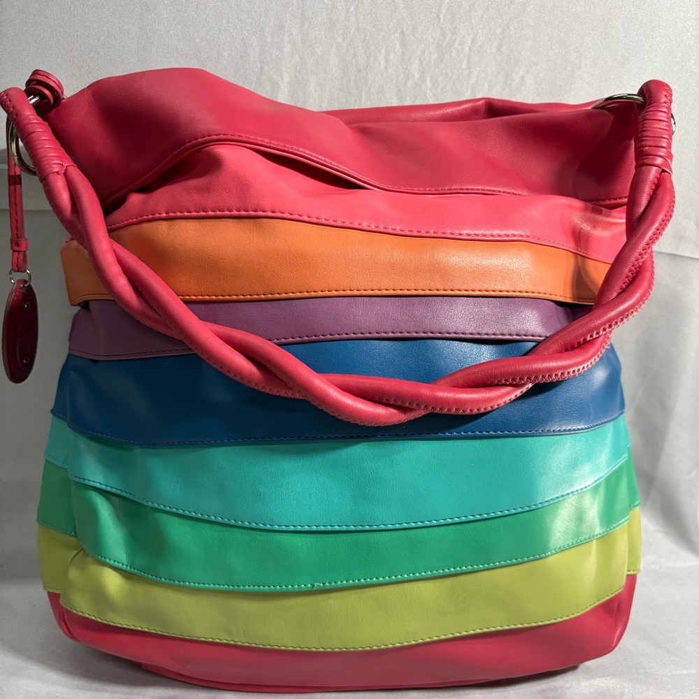 New Nine West large bag purse coral lavender blue aqua green lime